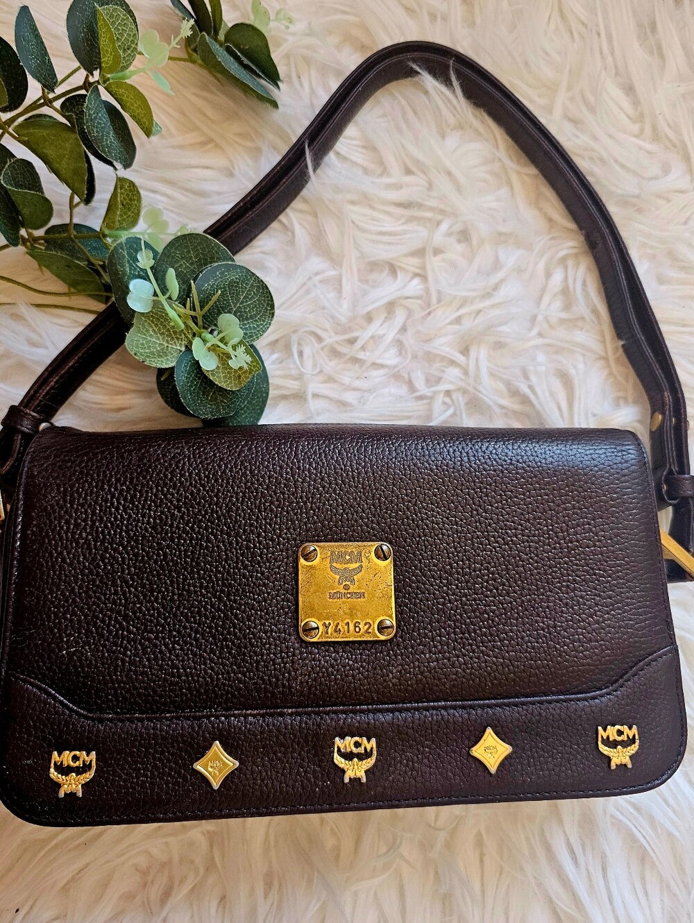 MCM Vintage Studded Shoulder Bag